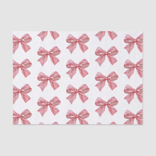 水彩赤と白弓ストライプの 薄葉紙 (正面)