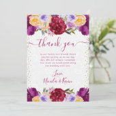 水彩赤と紫の結婚花 サンキューカード (スタンド正面)