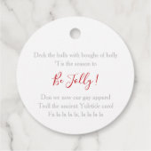 水彩赤と緑のホリーバウ フェイバータグ (裏面)