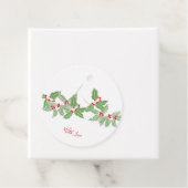 水彩赤と緑のホリーバウ フェイバータグ (インサイチュ)