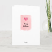 水彩赤と金ゴールドハート19番目の誕生日カード カード (裏面)