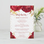 水彩赤と金ゴールド結婚の花 メニュー (スタンド正面)