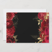 水彩赤と金ゴールド花Sweet sixteen 招待状 (裏面)