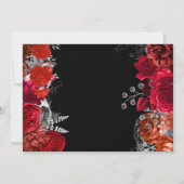 水彩赤と銀のバラ誕生日 サンキューカード (裏面)