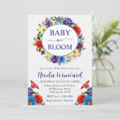 水彩赤と青のリースベビーシャワー 招待状 (スタンド正面)