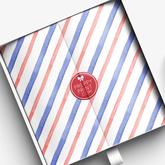 水彩赤と青の対角線のストライプ 薄葉紙