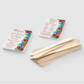 水彩赤と青結婚の花 ハンドファン (組立なし)