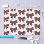 水彩赤と黒のバッファロープレイドボウ 薄葉紙 (クラフト)