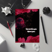 水彩赤と黒のフラットグリーティングカード カード