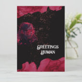 水彩赤と黒のフラットグリーティングカード カード (スタンド正面)