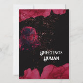 水彩赤と黒のフラットグリーティングカード カード (正面)