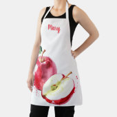 水彩赤りんごカスタマイズ可能エプロン エプロン (インサイチュ)