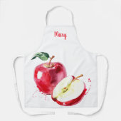 水彩赤りんごカスタマイズ可能エプロン エプロン (正面)