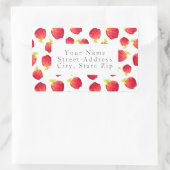水彩赤りんごパターン住所 シール (バッグ)