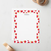 水彩赤りんご柄 ノートカード (正面/裏面インサイチュ)