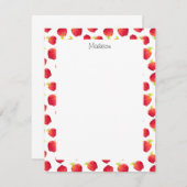 水彩赤りんご柄 ノートカード (正面/裏面)