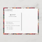 水彩赤アマリリスと秋のフローラ結婚ズ インビテーションポストカード (裏面)