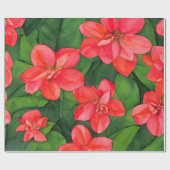 水彩赤イクソラコキネアインスパイア ラッピングペーパー (フラット)