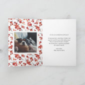 水彩赤ウィンターベリーハッピーホリデーズフォト シーズンカード (内部)