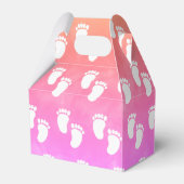 水彩赤カラフルちゃんシャワー足跡パターン フェイバーボックス (正面サイド)