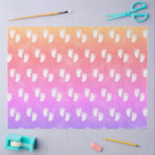 水彩赤カラフルちゃんシャワー足跡パターン 薄葉紙 (クラフト)