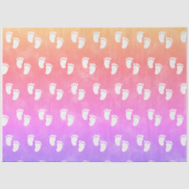 水彩赤カラフルちゃんシャワー足跡パターン 薄葉紙