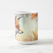 水彩赤キツネ秋秋の色自然 コーヒーマグカップ (中央)