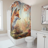 水彩赤キツネ秋秋の色自然 シャワーカーテン (インサイチュ)