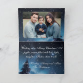 水彩赤クリスマストロリーホリデーフォト カード (内部)