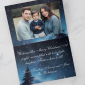 水彩赤クリスマストロリーホリデーフォト カード