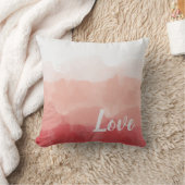 水彩赤グラデーションとピンクのグラデーション愛 クッション (ブランケット)