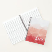 水彩赤グラデーションとピンクのグラデーション愛 ノートブック (内部)