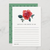水彩赤グリーンバラフローラアドバイスベビーシャワー エンクロージャーカード (正面/裏面)