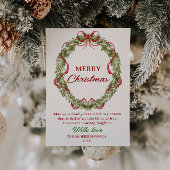 水彩赤グリーンボウリース写真クリスマス シーズンカード