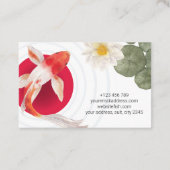 水彩赤コイ魚日本の芸術 名刺 (裏面)