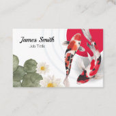 水彩赤コイ魚日本の芸術 名刺 (正面)