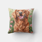 水彩赤セッタードッグホームデコアクッション クッション (裏面)