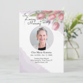 水彩赤チューリップ記念葬式カード カード (スタンド正面)