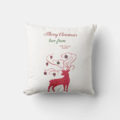 水彩赤トナカイのクリスマス クッション (正面)