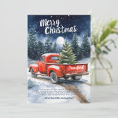 水彩赤トラックのクリスマスカード シーズンカード (スタンド正面)