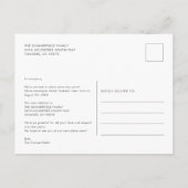 水彩赤トラック引っ越しました移動 案内ポストカード (裏面)