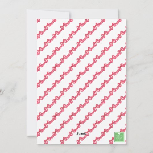 水彩赤ドットリボン モノグラム ワレア クリスマスパーティー シーズンカード (裏面)