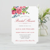 水彩赤バラ書道ブライダルシャワー 招待状 (スタンド正面)