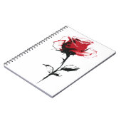 水彩赤バラ ノートブック (左側)