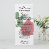 水彩赤バラ – 披露宴メニュー メニュー (スタンド正面)