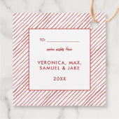 水彩赤バン |クリスマスギフトタグ フェイバータグ (裏面)