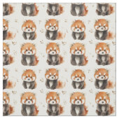 水彩赤パンダ ファブリック (見本)