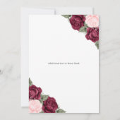 水彩赤ピンクのバラ写真追悼会 招待状 (裏面)