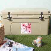 水彩赤ピンクの花 シール (クーラー)