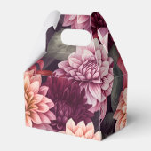 水彩赤ピンクダリアパターンデザイン フェイバーボックス (裏面サイド)